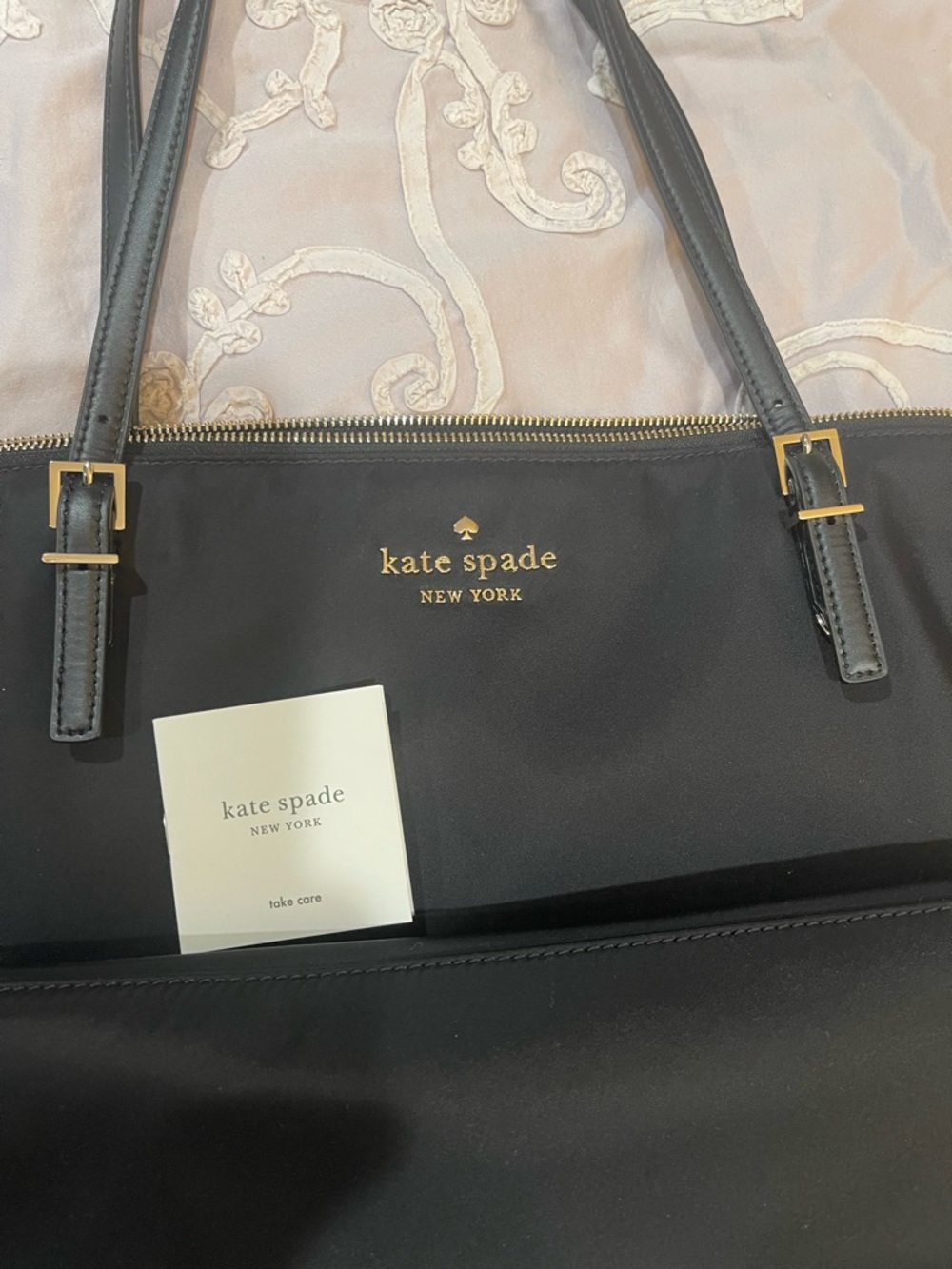 kate spade Black Tote with Gold Hardware